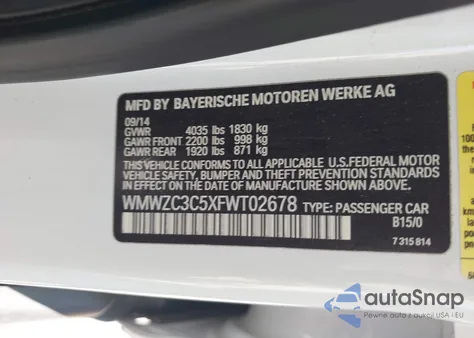 2015 Mini Countryman Cooper S z USA, uszkodzony, nr VIN WMWZC3C5XFWT02678